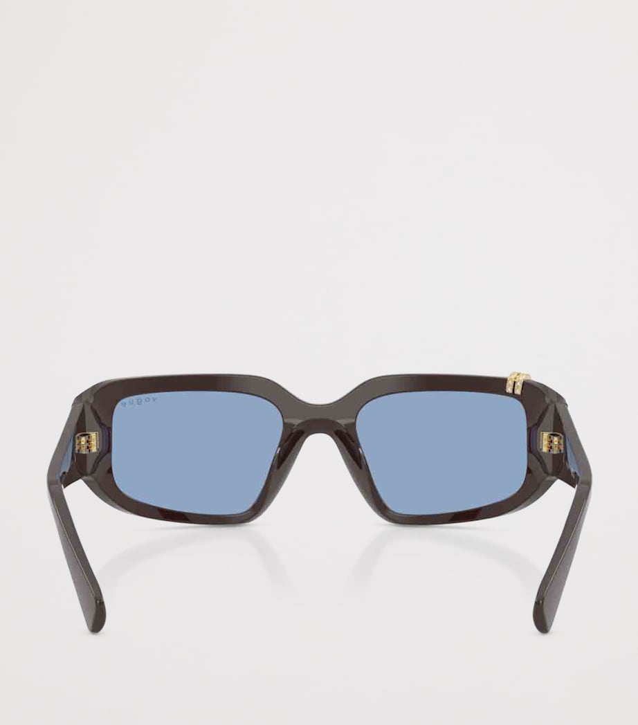Vogue rhinestone irregular sunglasses with blue-tint lenses (British brand)