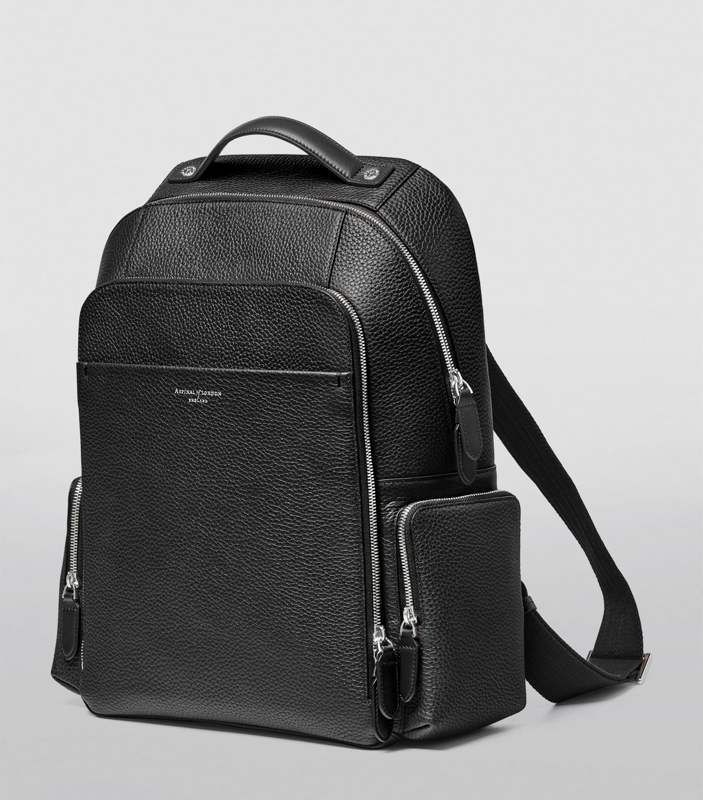 Aspinal London Pebble Leather Reporter Backpack, imported from the UK