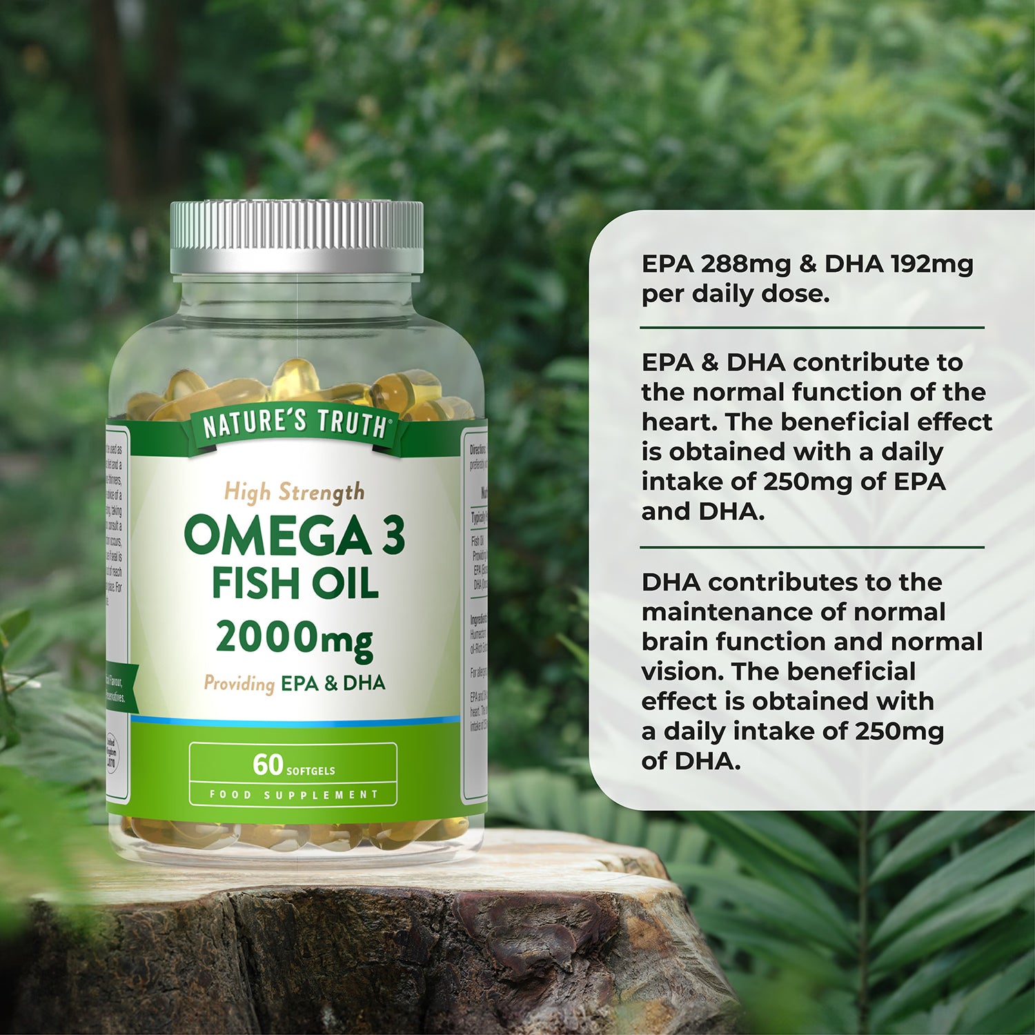 Nature's Truth Omega 3 Fish Oil 2000mg 60 Softgels, imported from the UK