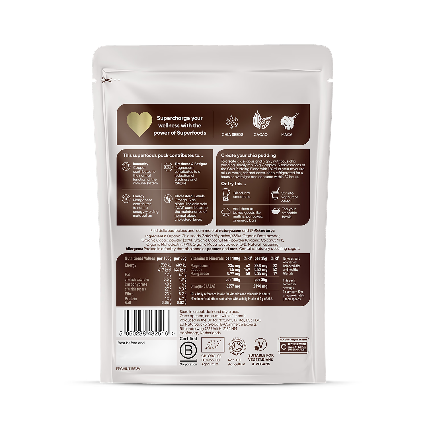 Naturya Chia Pudding Chocolate 175g