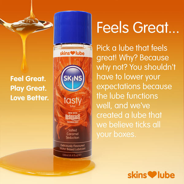 Skins lubricant salted caramel 130ml, imported from the UK