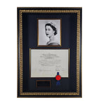 Leipzig Galleries Queen Elizabeth II signed 1954 framed document display, UK version