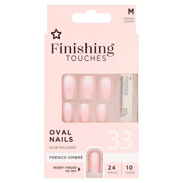 Finishing Touches French Ombre Oval Nails 24 Pieces - British product