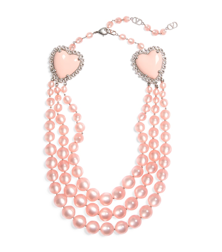 Valentino Garavani beaded layered necklace with crystals (British brand)