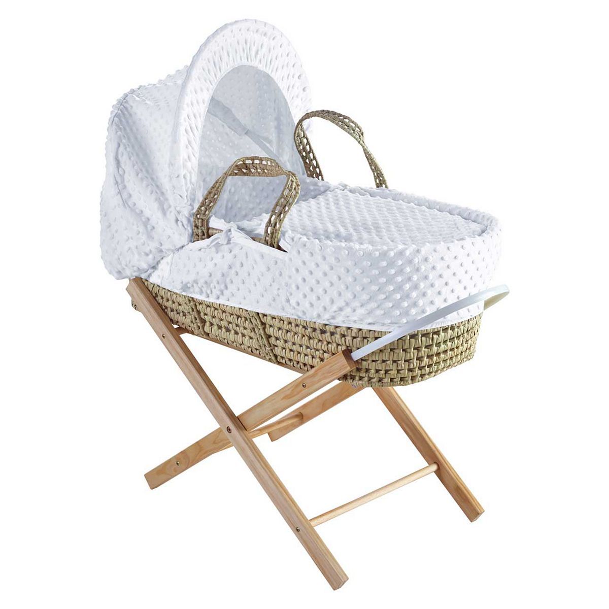 Kinder Valley White Dimple Palm Moses Basket and Opal Folding Stand GOODS Boots   