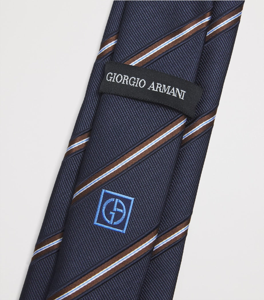 Giorgio Armani silk jacquard stripe tie, imported from the UK