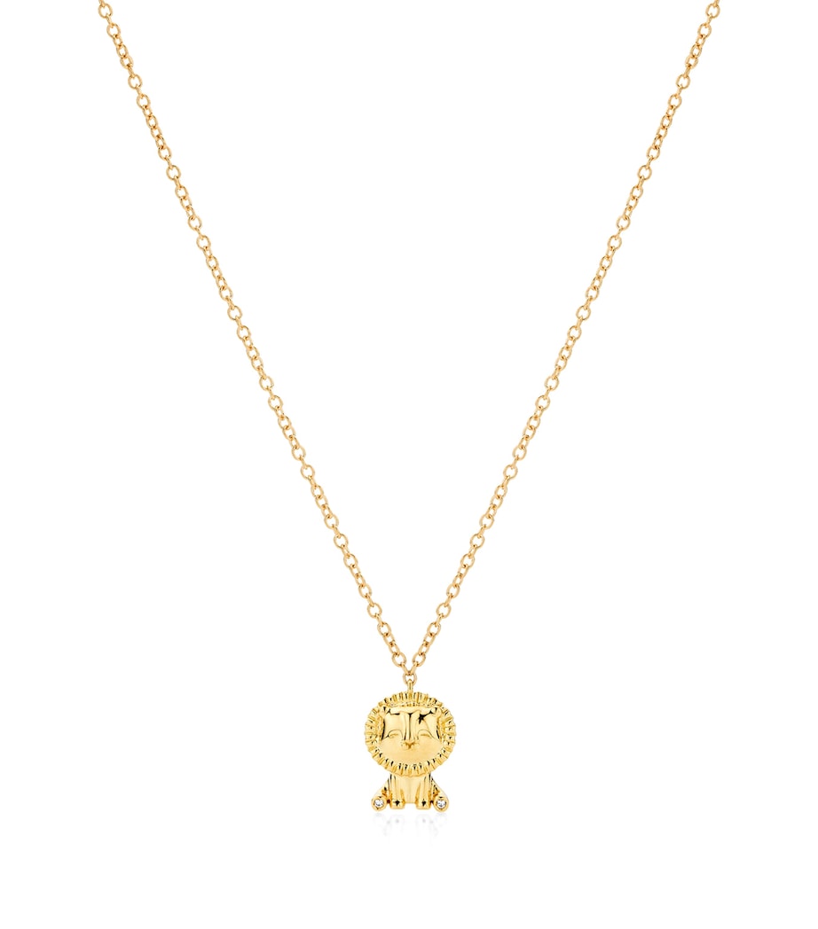 NOA mini lion necklace 18kt yellow gold diamonds - British product