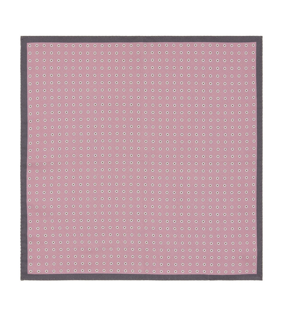 Canali silk medallion print pocket square 33cm, UK version