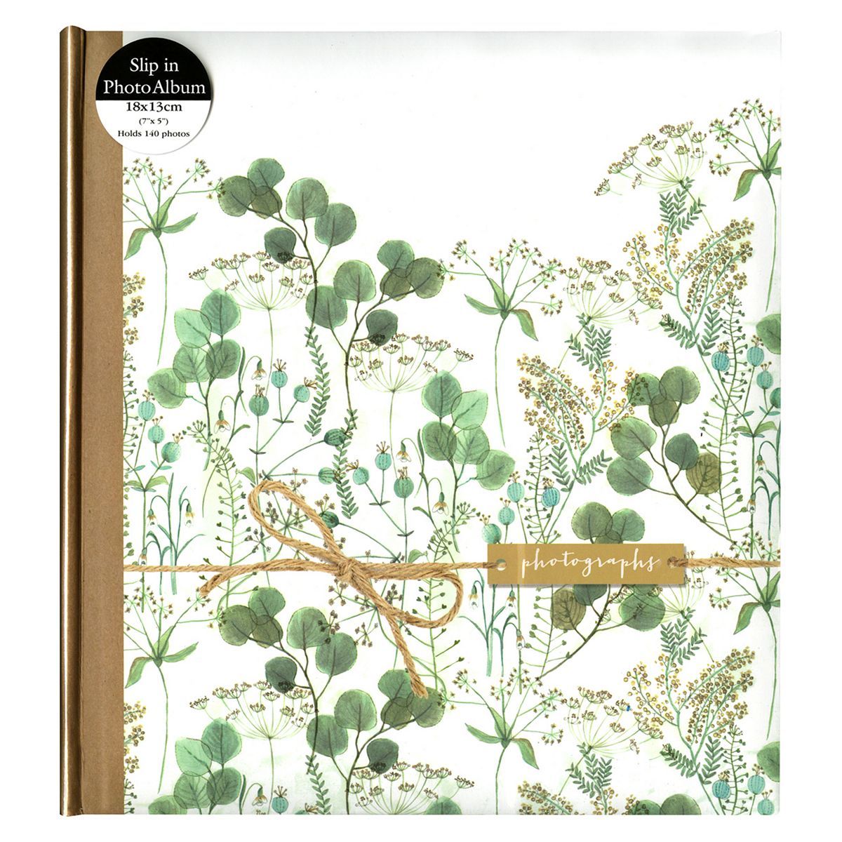 Green Floral Watercolour with Kraft Sleeve 7x5 - 140 Photos GOODS Boots   