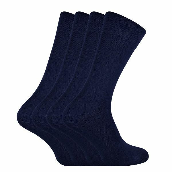 Sock Snob 4 Pairs Mens Soft Bamboo Crew Socks 7-11 UK GOODS Superdrug Navy  