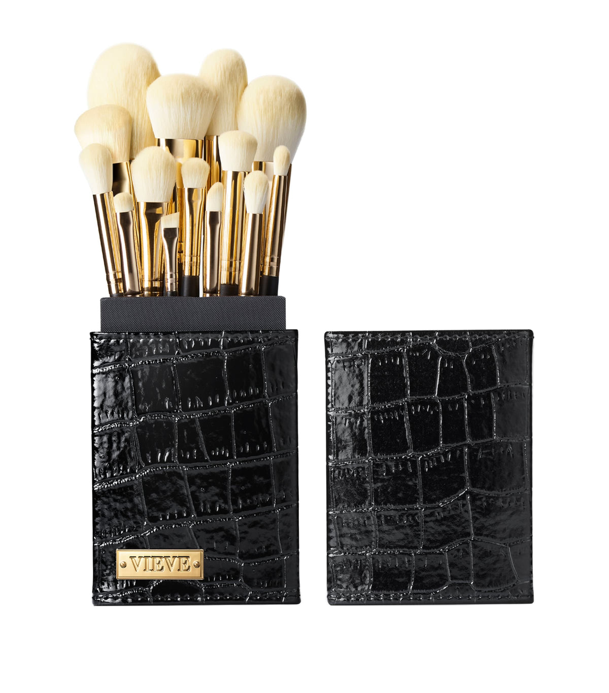 Vieve 14-piece makeup brush set with luxury canister (British brand)