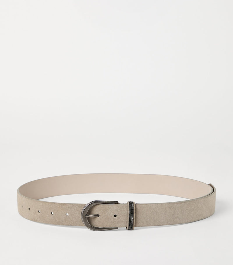 Brunello Cucinelli sueded calfskin belt - British product