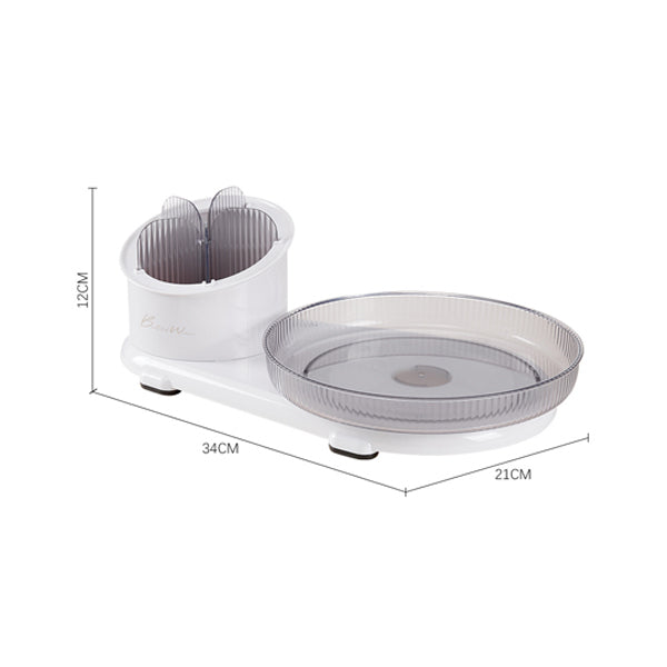 Livingandhome rotating tray makeup organizer white, UK version