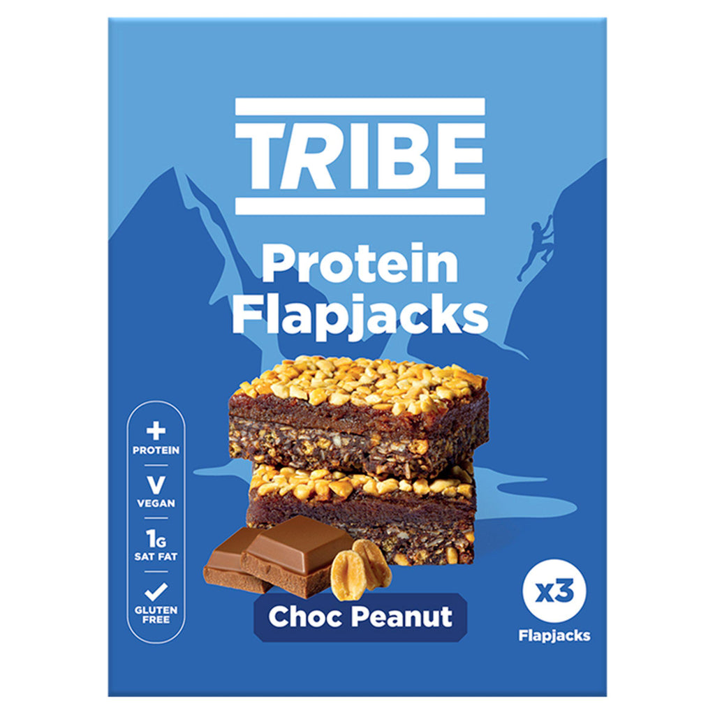 Tribe Choc Peanut Protein Flapjacks 3x38g