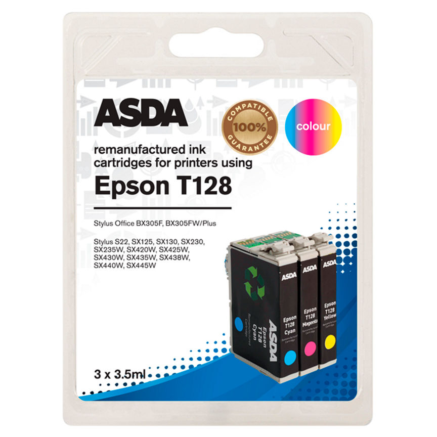 ASDA Epson T1285 Colour Ink Cartridges General Household ASDA   