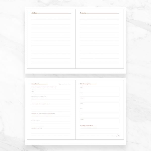 Myga Mindful Journal suede hardcover with gold foil - British product