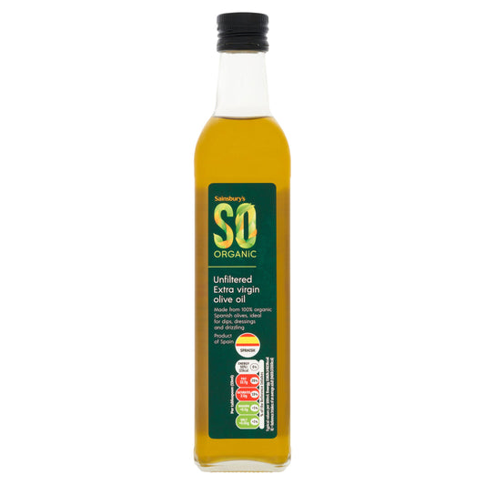 Sainsbury's Unfiltered Extra Virgin Olive Oil, SO Organic 500ml oils Sainsburys   