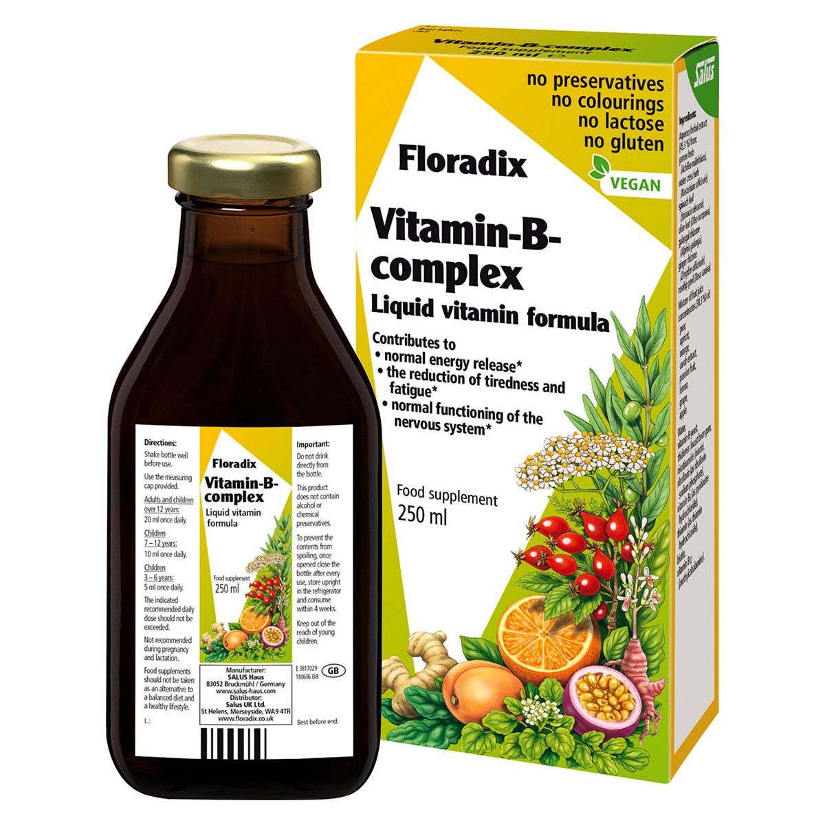 Floradix Vitamin-B-Complex Liquid Vitamin Formula - 250ml Vitamins, Minerals & Supplements Boots   