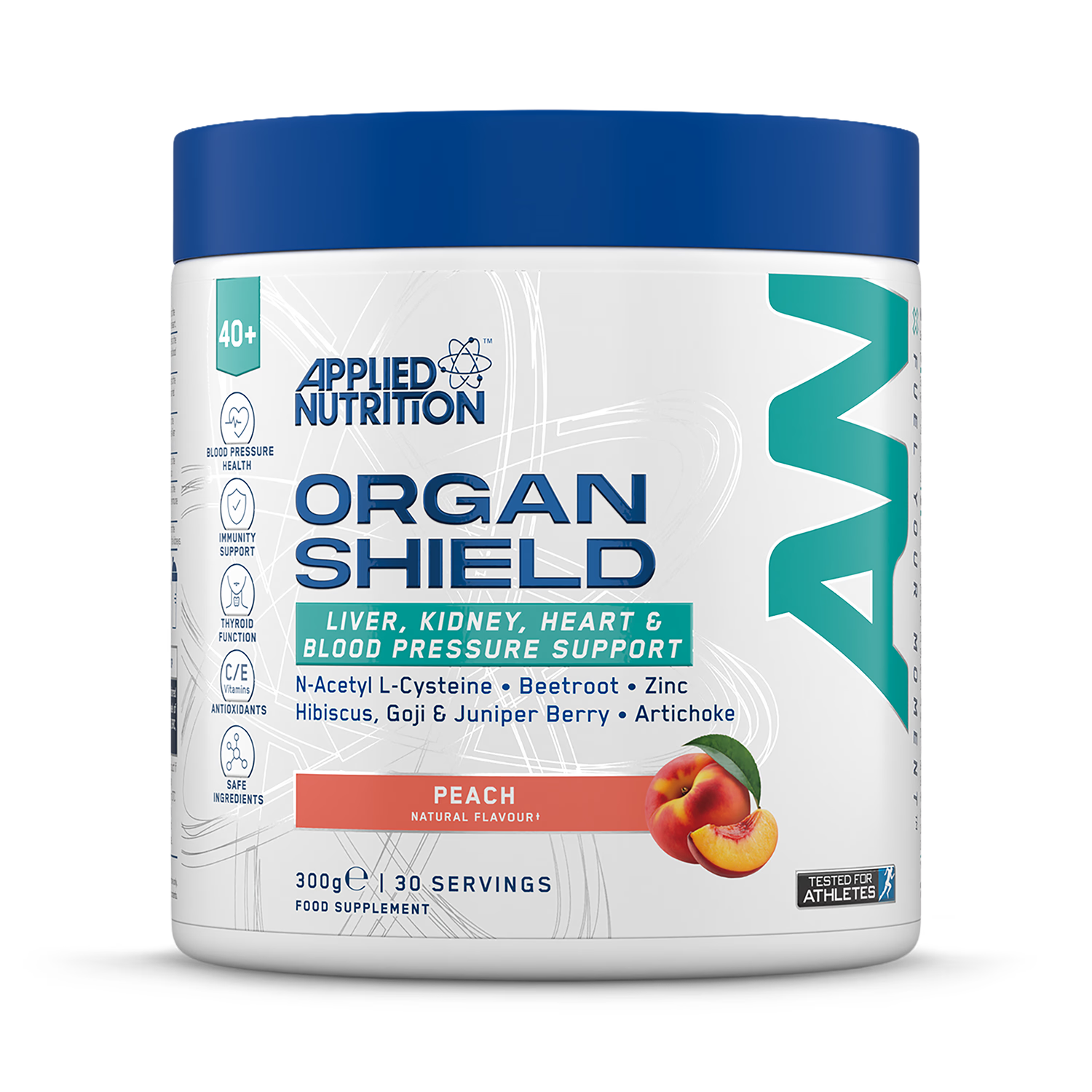 Applied Nutrition Organ Shield Support Powder Peach 300g (British brand)