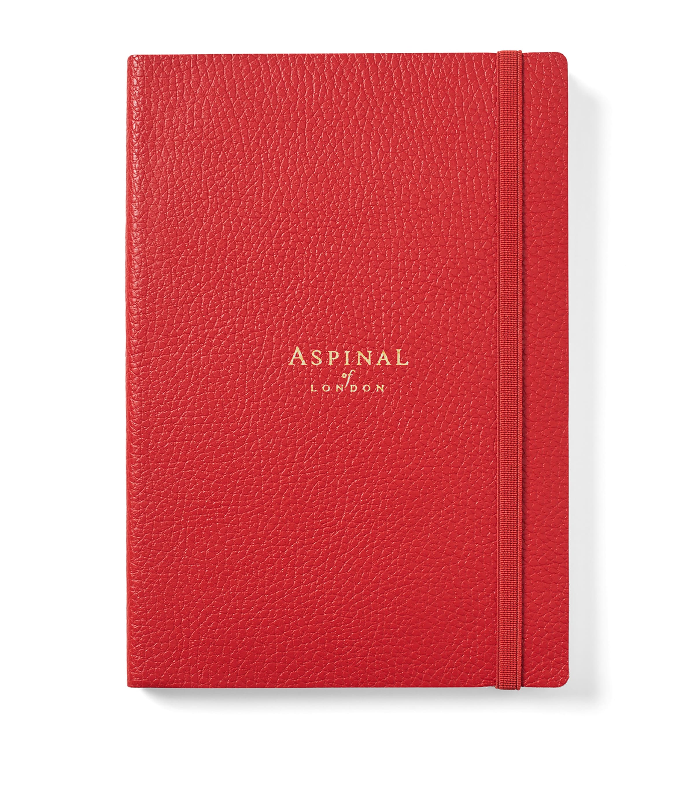 Aspinal Of London grained leather bound A5 notebook - British product