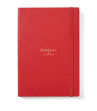 Aspinal Of London grained leather bound A5 notebook - British product
