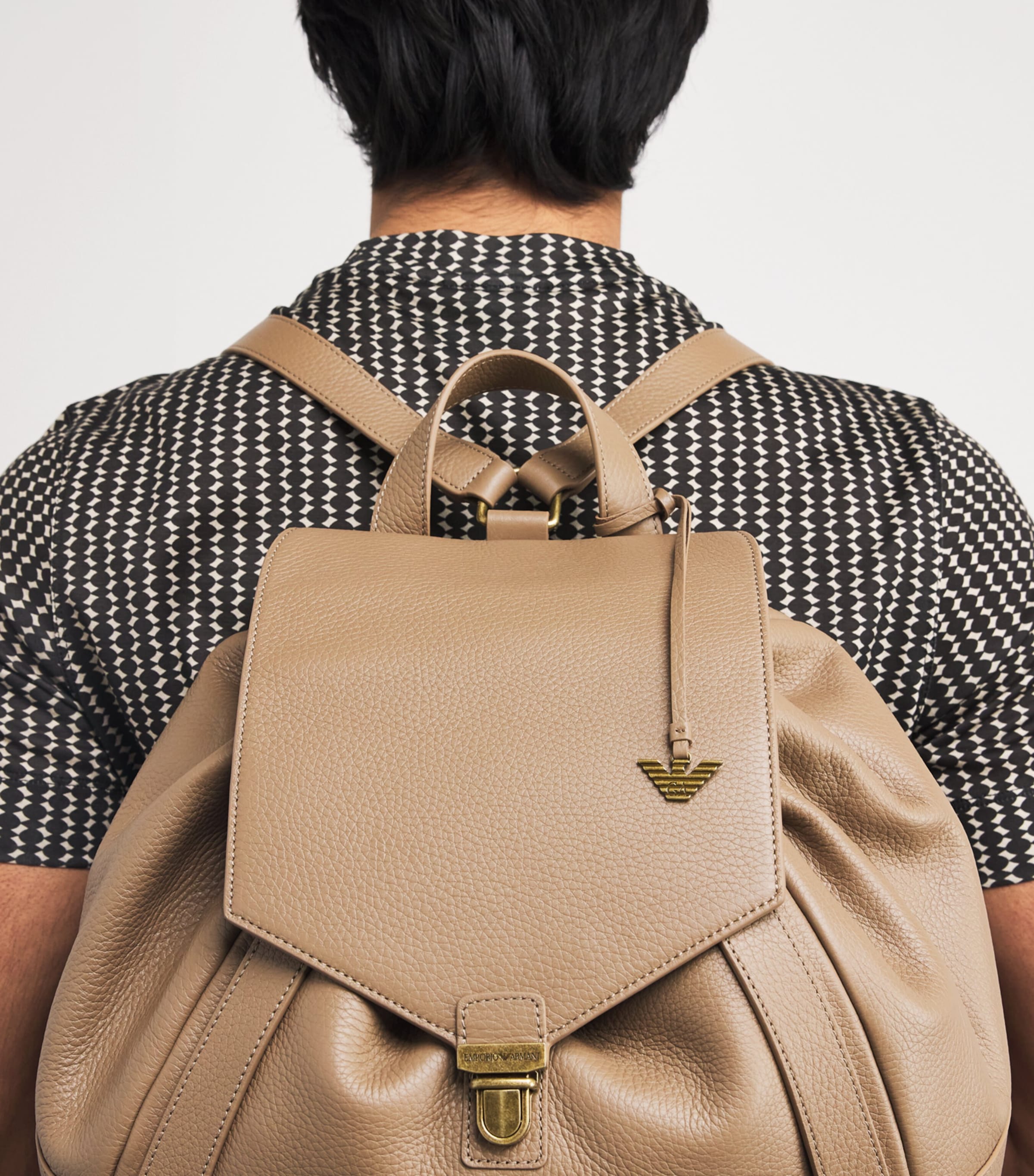 Emporio Armani pebbled calfskin backpack, imported from the UK
