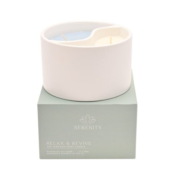 Serenity Yin Yan Relax Revive Ceramic Candle (British brand)