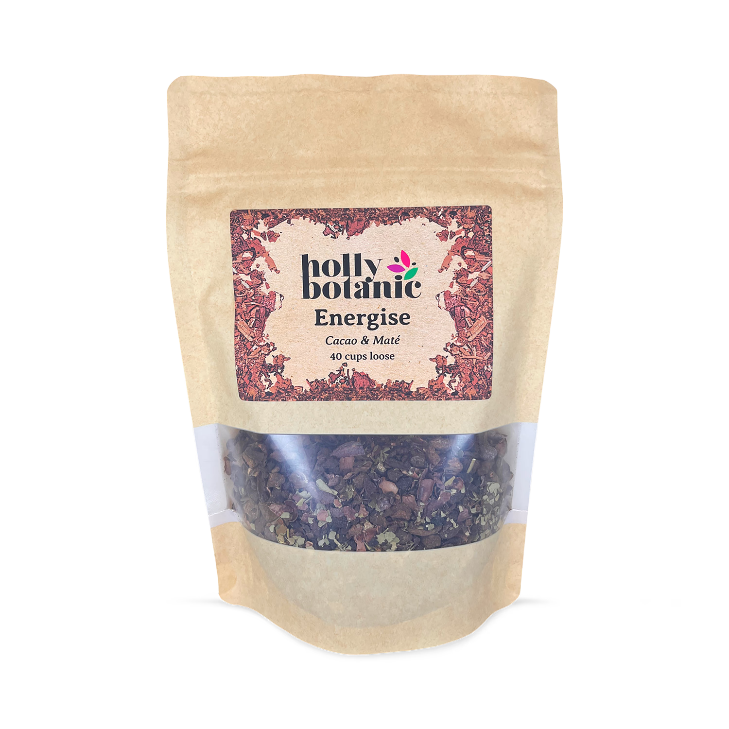 Holly Botanic energise tisane cacao and maté 40 cup loose, UK version
