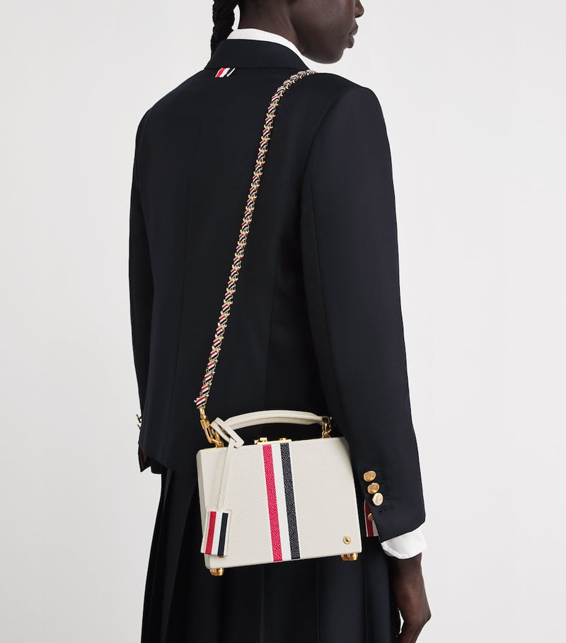 Thom Browne grained leather attaché top-handle bag (British brand)