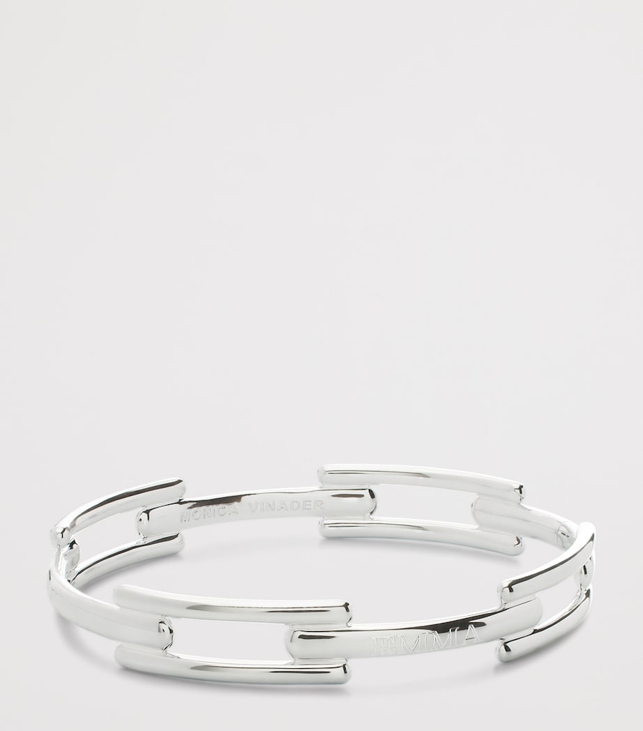 Monica Vinader Signature Link bangle in sterling silver, imported from the UK