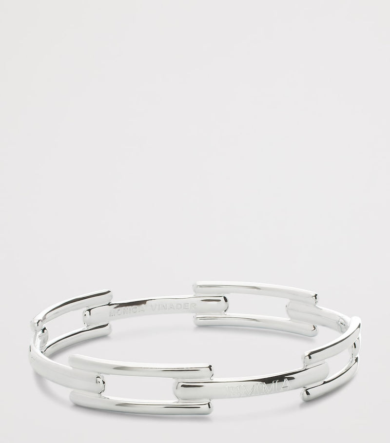 Monica Vinader Signature Link bangle in sterling silver, imported from the UK
