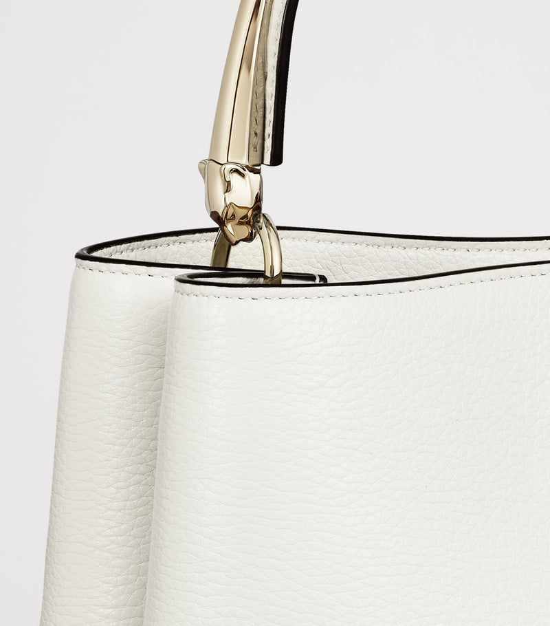 Cartier small leather top-handle bag with panther motif, UK version
