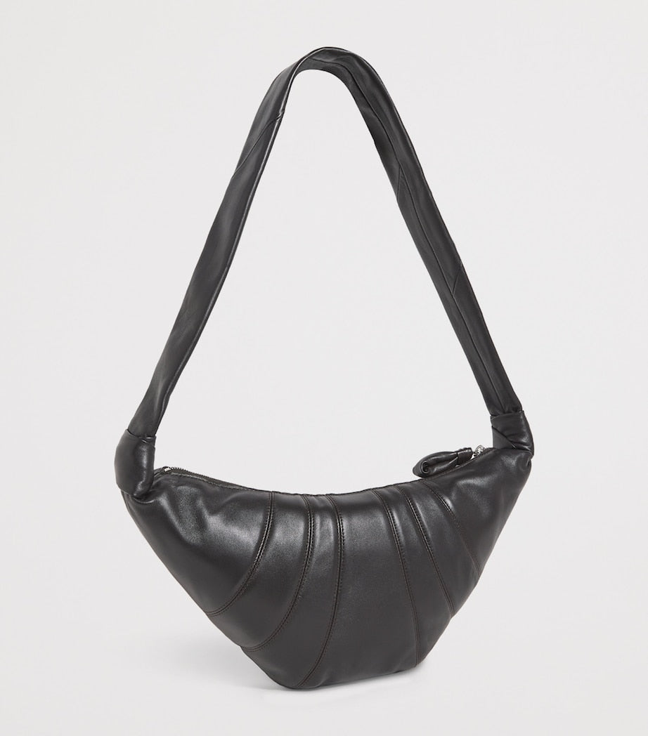 Lemaire medium grained leather croissant shoulder bag (British brand)