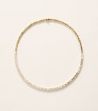 Suzanne Kalan yellow gold diamond tennis necklace 43cm, UK version