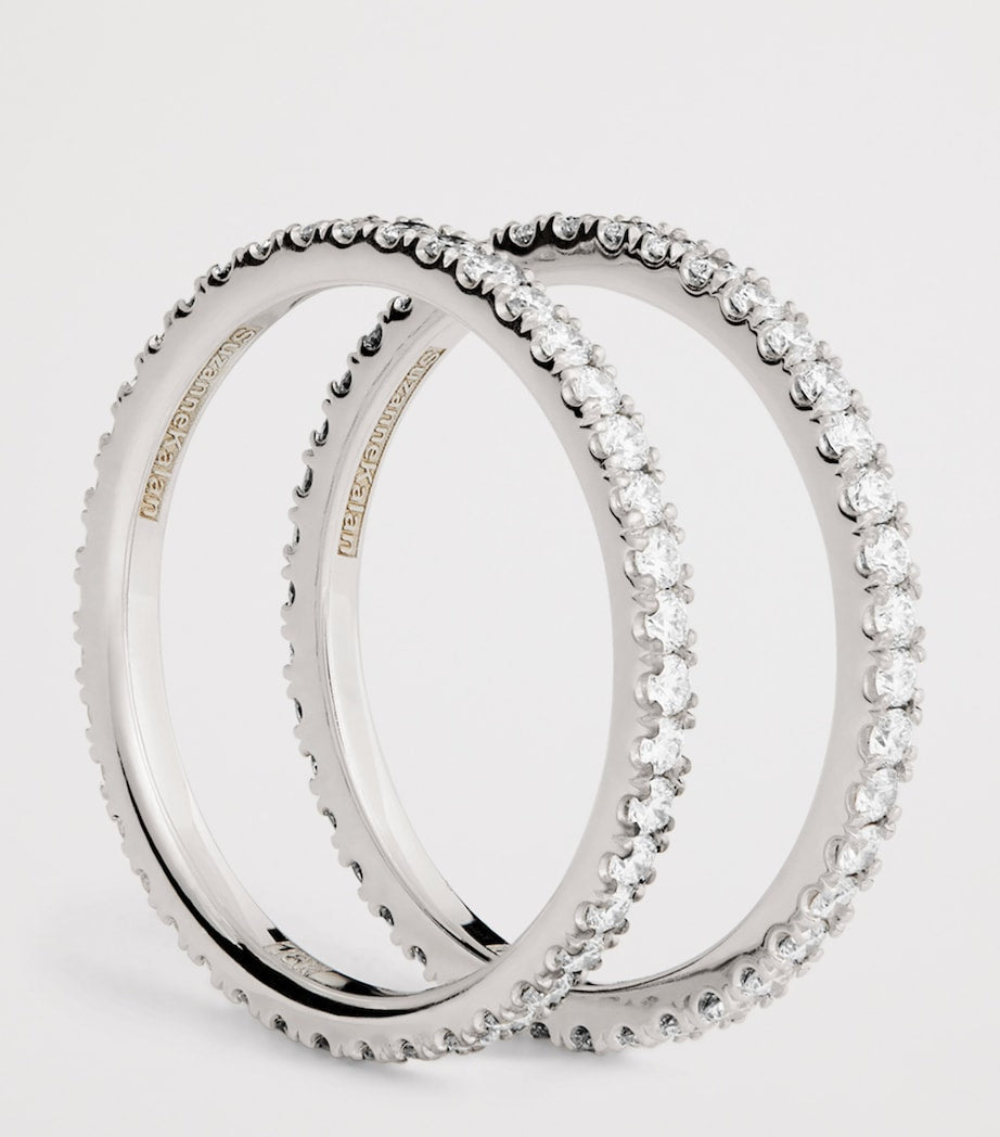 Suzanne Kalan white gold diamond ring jackets size 7.5, UK version