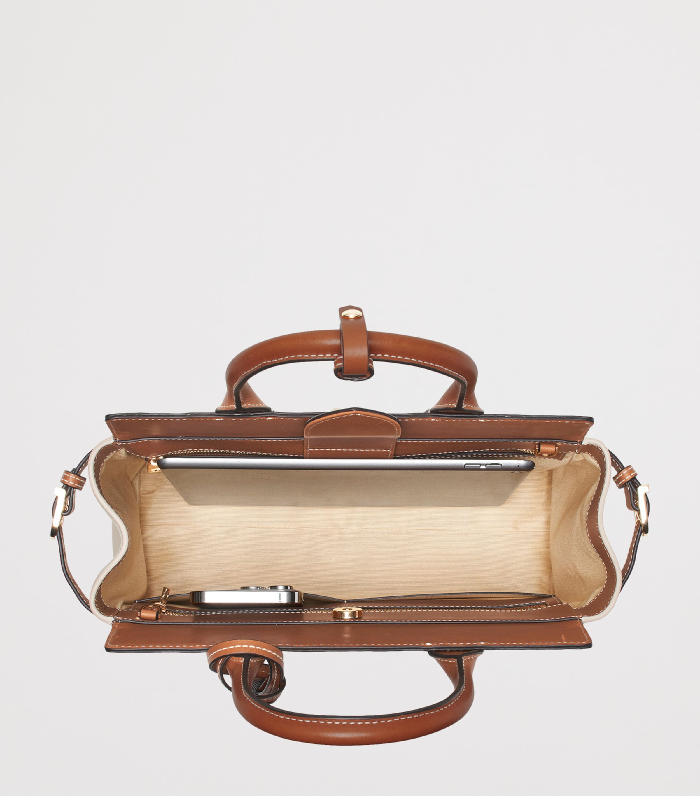 Aspinal of London Savannah top-handle bag in grained leather (British brand)