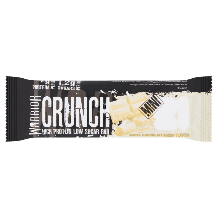 Warrior Crunch High Protein Low Sugar Bar White Chocolate Crisp Flavour 32g GOODS ASDA   