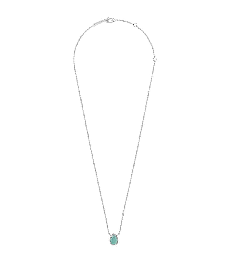 Boucheron Serpent Bohème pendant in white gold with aquaprase - British product