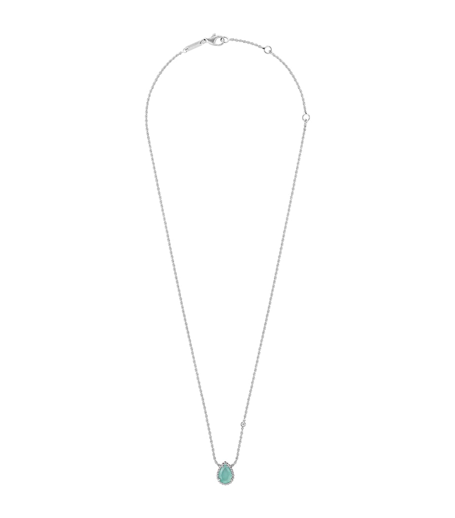 Boucheron Serpent Bohème pendant in white gold with aquaprase - British product