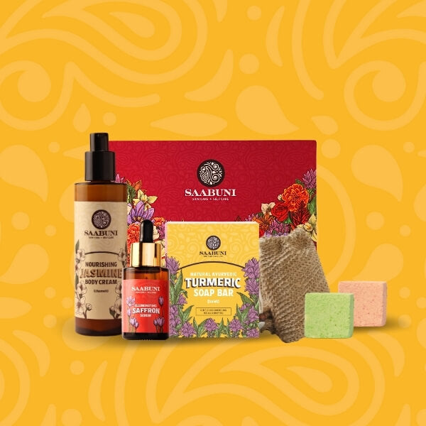 Saabuni Morning Ritual Gift Set jasmine cream saffron serum UK version