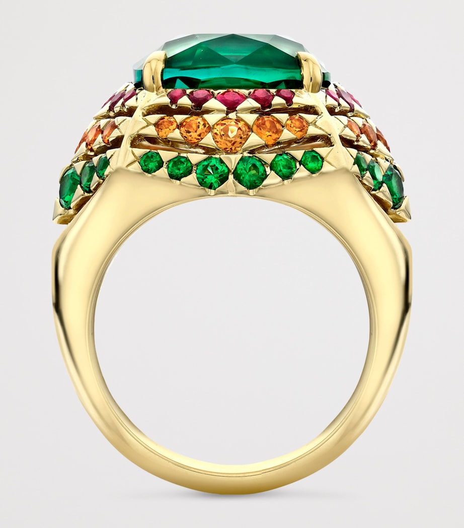 Boodles yellow gold tourmaline ring, imported from the UK