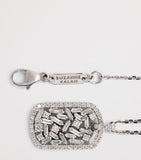 Suzanne Kalan diamond dog tag pendant necklace 18k white gold - British product