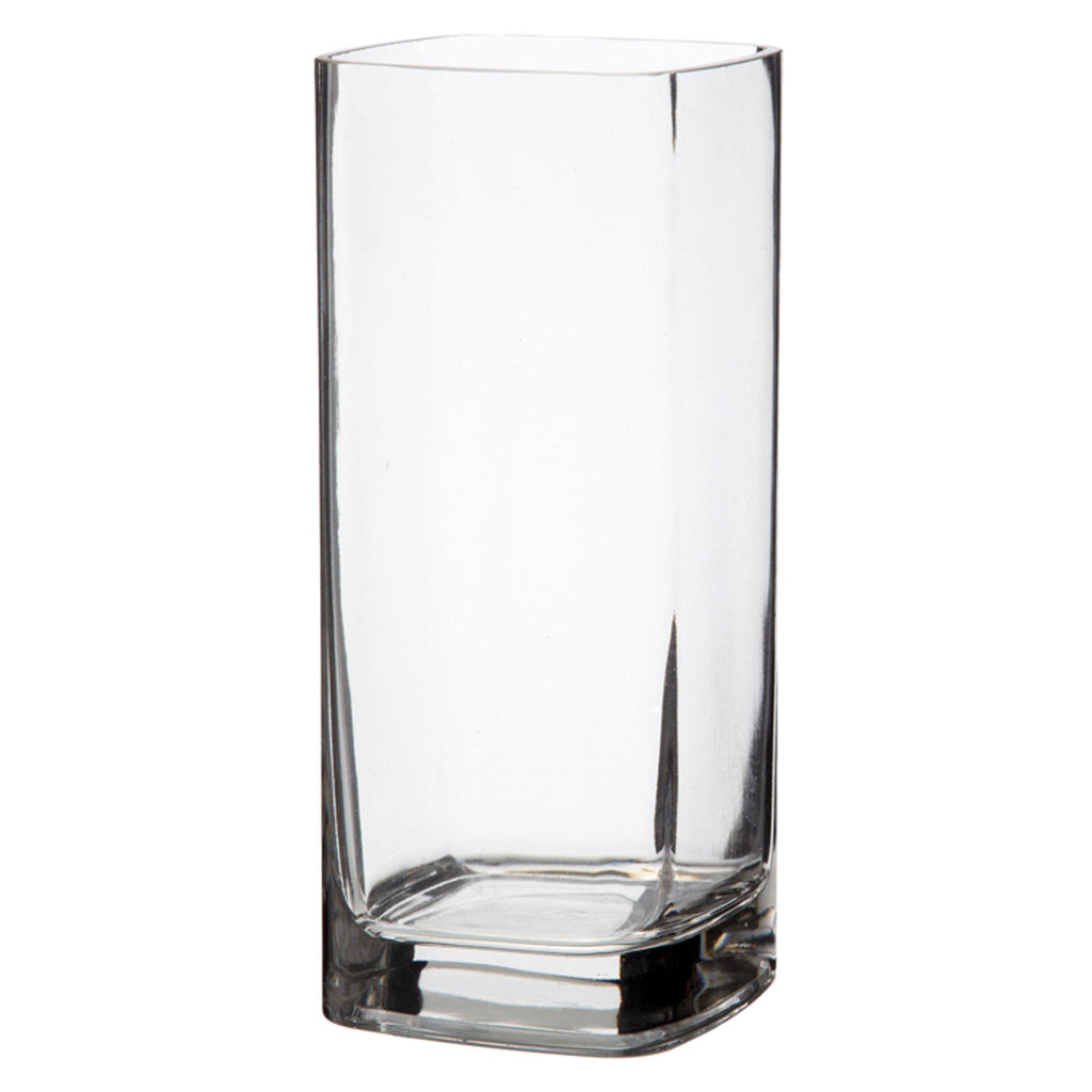 Habitat Medium Round Edge Square Glass Vase - Clear