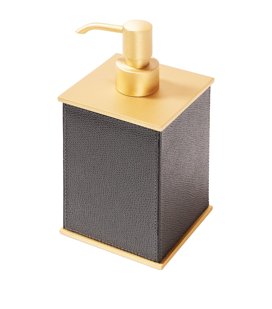 Giobagnara Leather-Trim Firenze soap dispenser 18cm (British brand)
