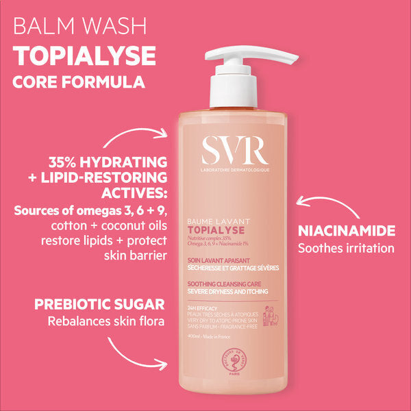 SVR Topialyse Creamy Face & Body Wash 400ml (British brand)