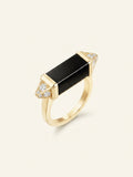 Cartier cocktail ring 18ct yellow gold with diamond and onyx, UK version