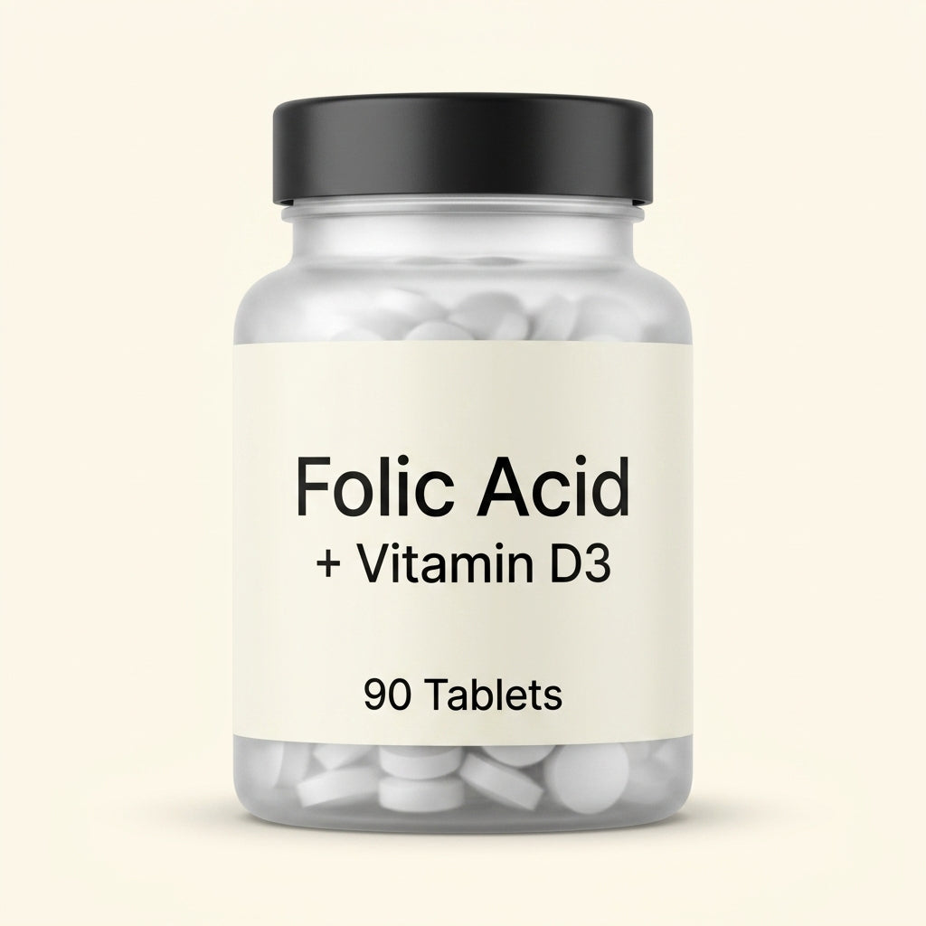 Holland & Barrett folic acid and vitamin D3 supplement 90 tablets, UK version