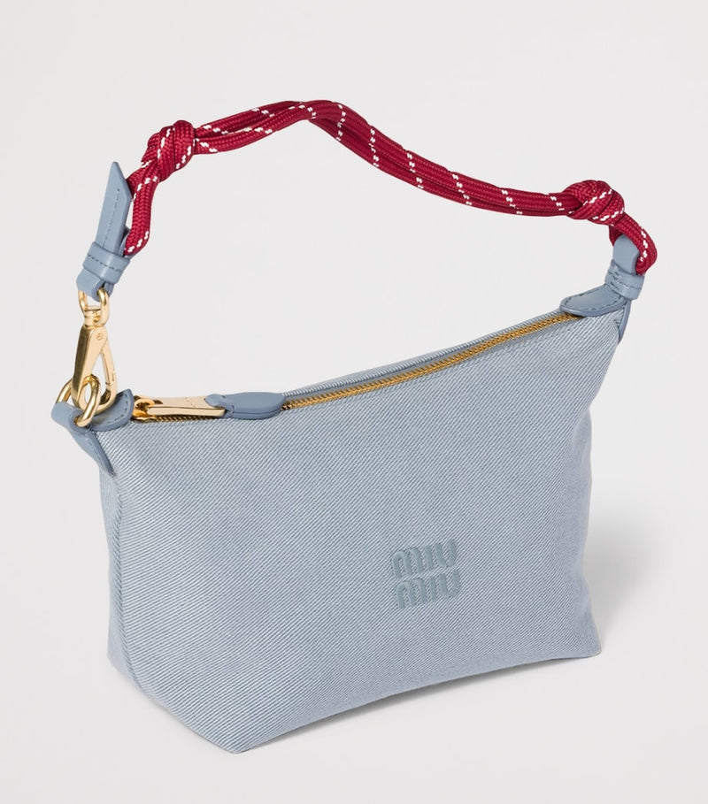 Miu Miu cotton gabardine logo pouch small - British product