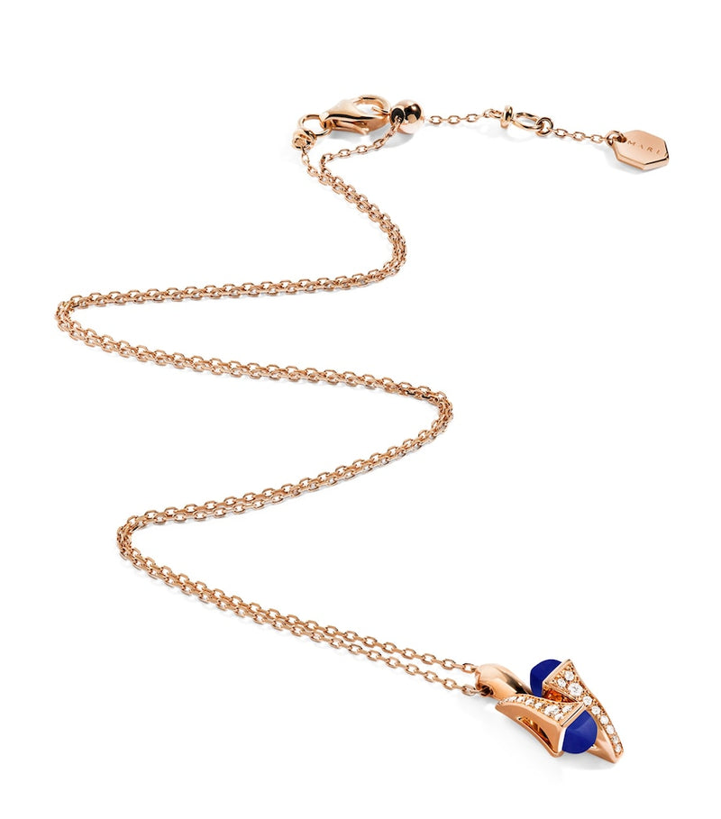 Marli New York Cleo necklace rose gold diamonds lapis lazuli - British product