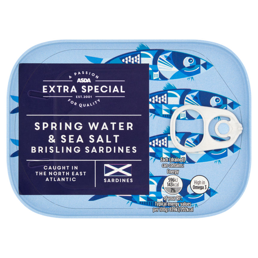 ASDA Extra Special Spring Water & Sea Salt Brisling Sardines 105g GOODS ASDA   